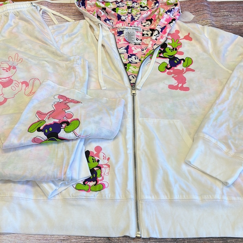 Walt Disney World Disneyland • 2 Piece Hoodie Set • Sz L Pants Sz 1X Hoodie NEW! - Picture 11 of 16